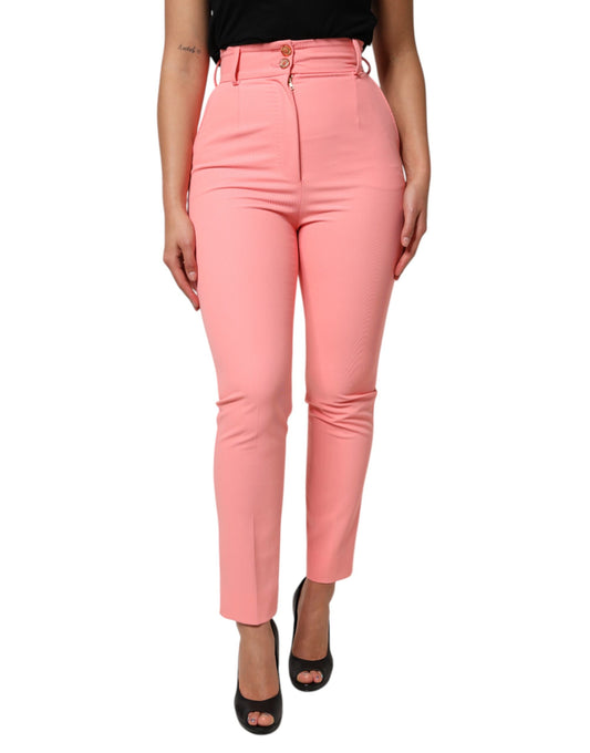 Dolce & Gabbana Rosa High-Waist Tapered Hose