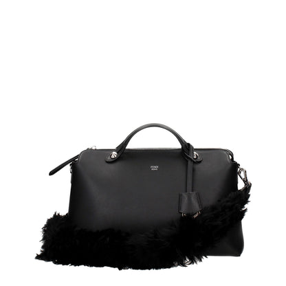 Fendi Schwarze Leder Umhängetasche