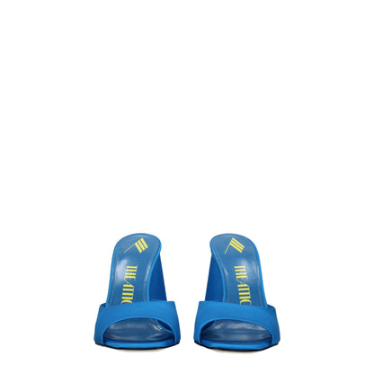 The Attico Hellblaue Satin-Plateausandalen