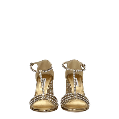 Miu Miu Goldene Plateausandalen aus Kunststoff