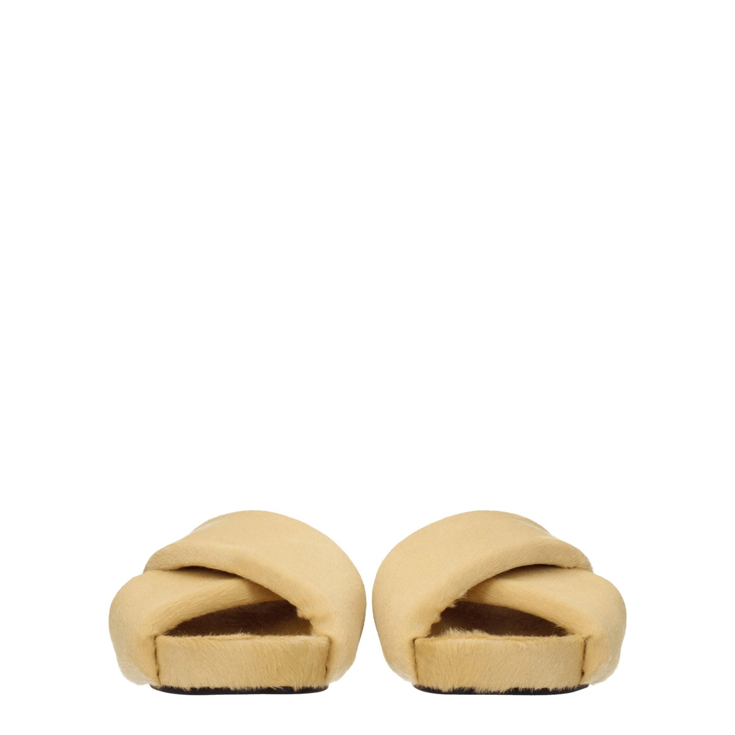 Jil Sander Beigefarbene Hausschuhe aus Rosshaar