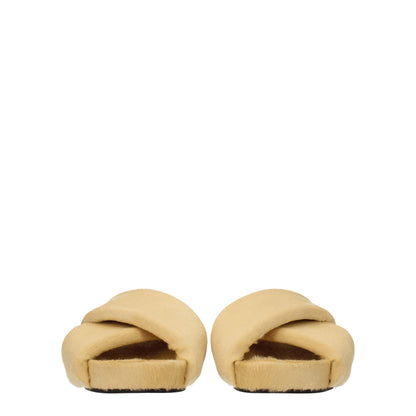 Jil Sander Beigefarbene Hausschuhe aus Rosshaar