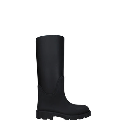 Burberry Schwarze Regenstiefel aus Baumwolle