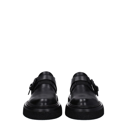 Max Mara Schwarze Oxford- und Derby-Schuhe aus Leder