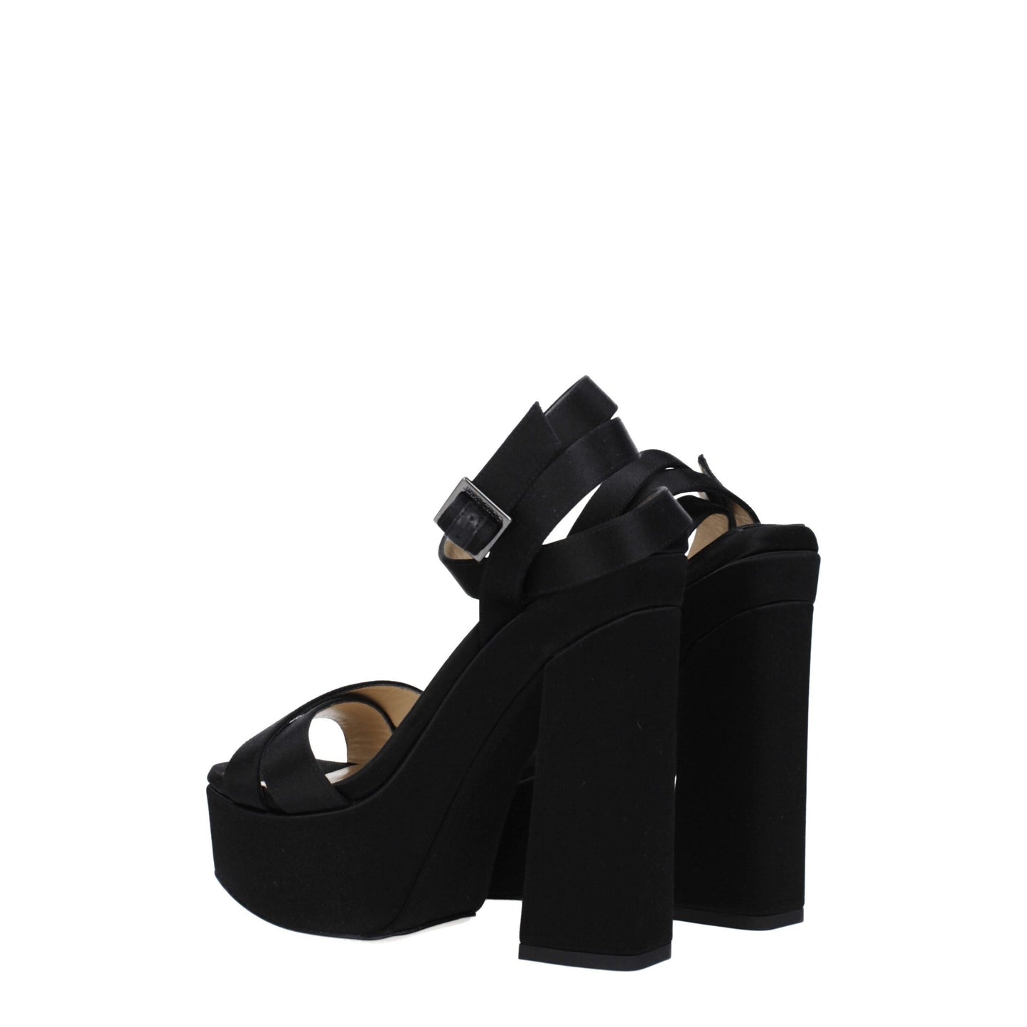 Jimmy Choo Schwarze Satin-Plateau-Sandalen