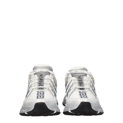 Versace Weiße Stoff-Sneaker im Athletic-Look