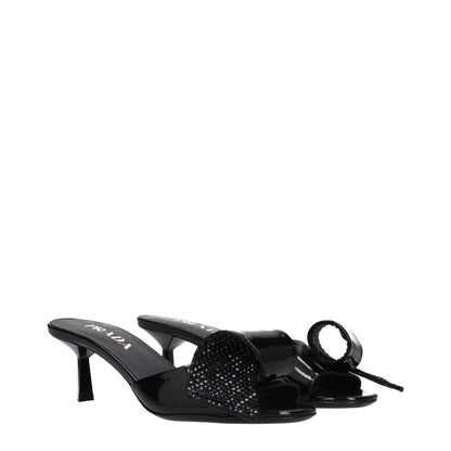 Prada Schwarze Ledersandalen