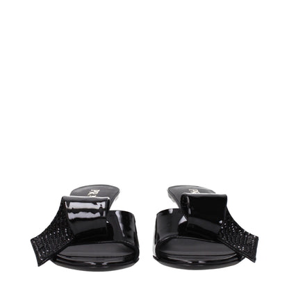 Prada Schwarze Ledersandalen
