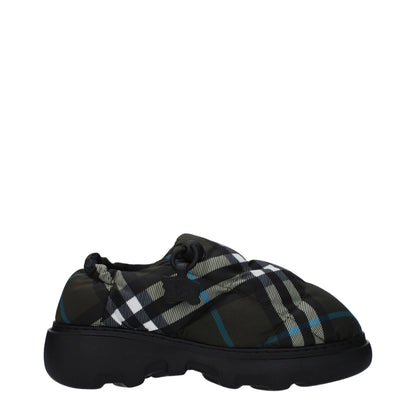 Burberry Grüne Stoff-Slipper