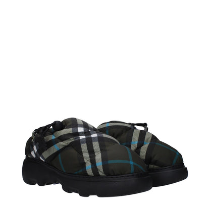 Burberry Grüne Stoff-Slipper