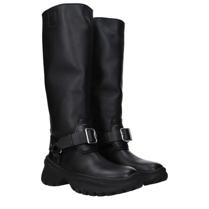 Burberry Schwarze Lederstiefel