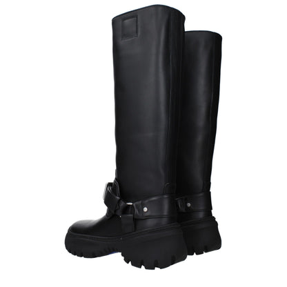 Burberry Schwarze Lederstiefel