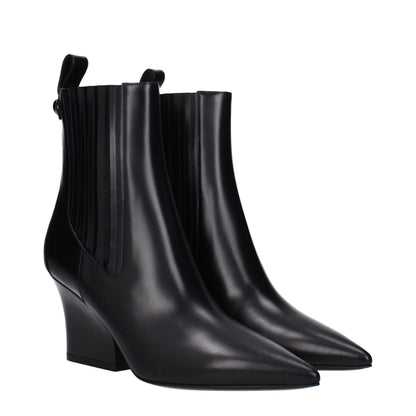 Valentino Garavani Schwarze Leder-Stiefeletten