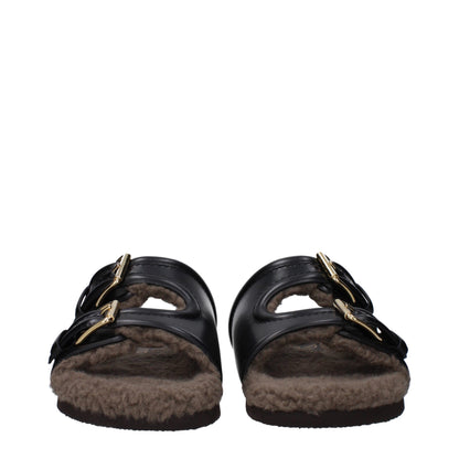 Valentino Garavani Schwarze Leder-Slipper