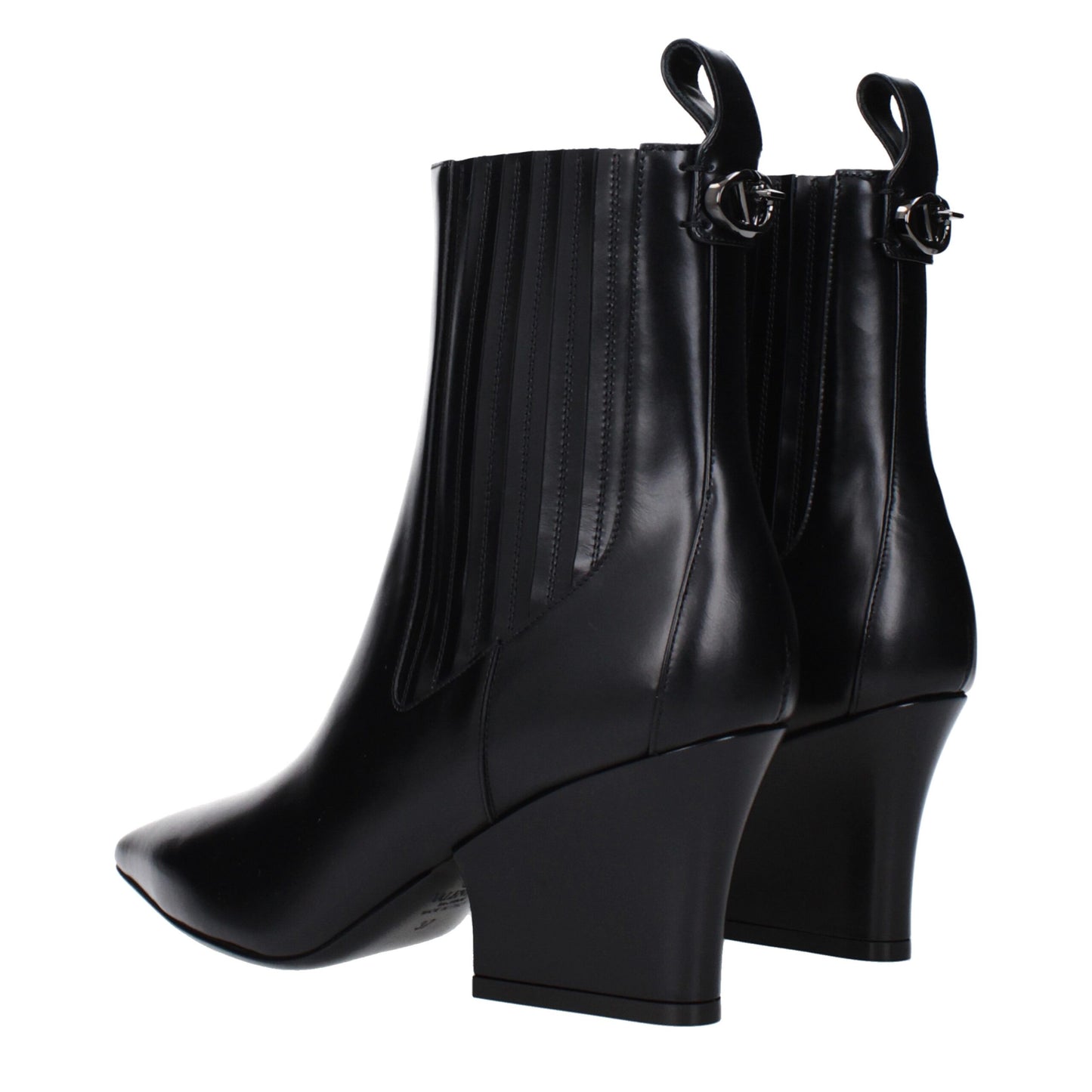 Valentino Garavani Schwarze Leder-Stiefeletten