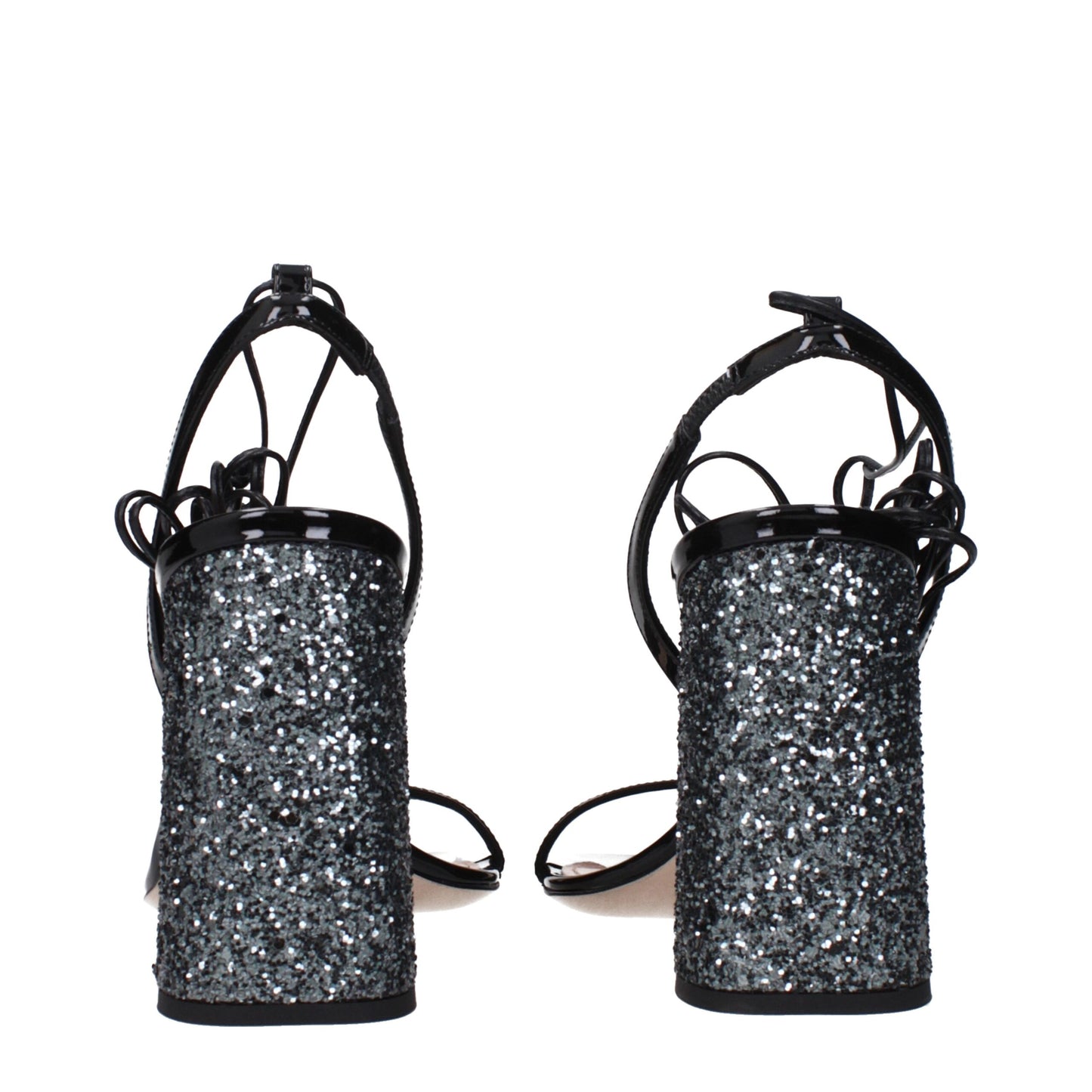 Miu Miu Schwarze Leder Plateau-Sandalen