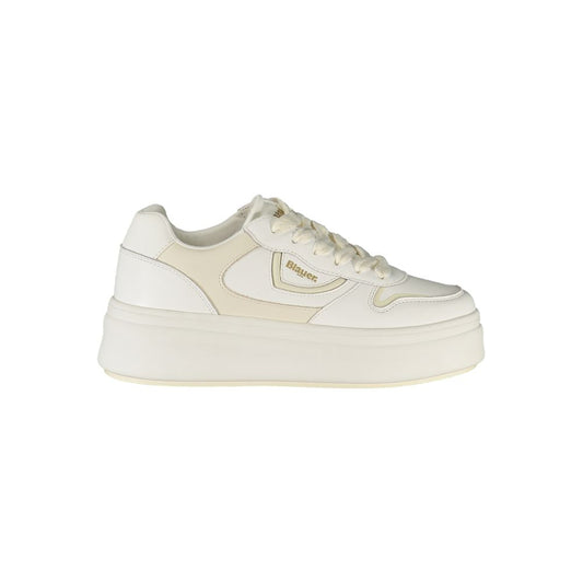 Blauer Weiße Low-Top-Sneaker aus Polyester