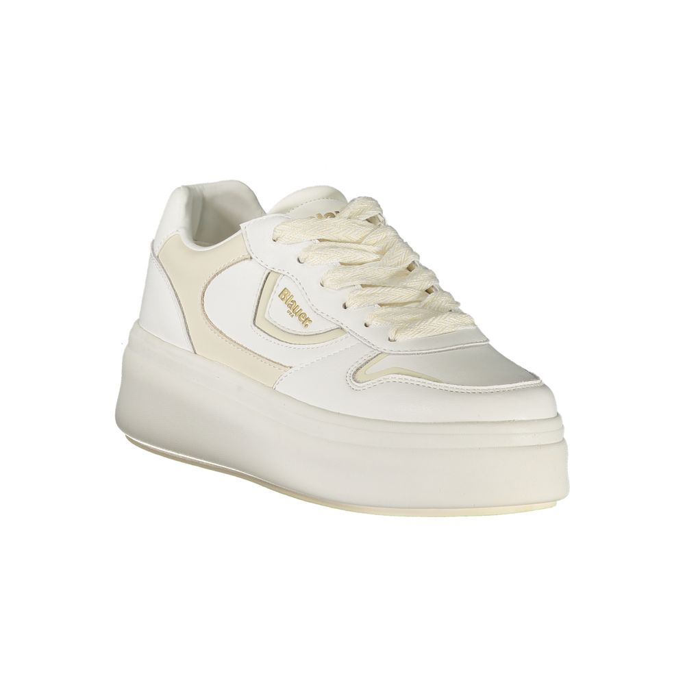Blauer Weiße Low-Top-Sneaker aus Polyester