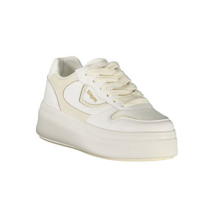 Blauer Weiße Low-Top-Sneaker aus Polyester