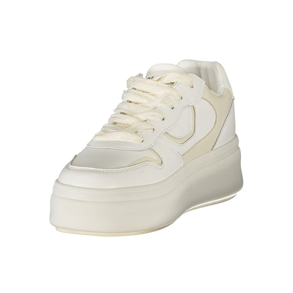 Blauer Weiße Low-Top-Sneaker aus Polyester