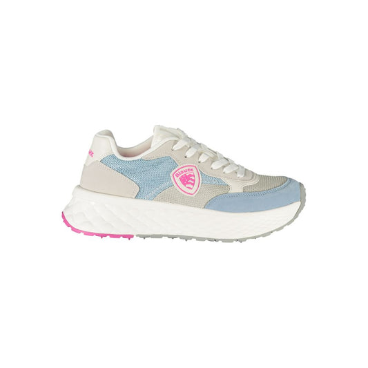 Blue polyester women's sneakers