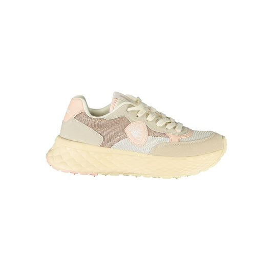 Blue Beige Polyester Women's Sneakers
