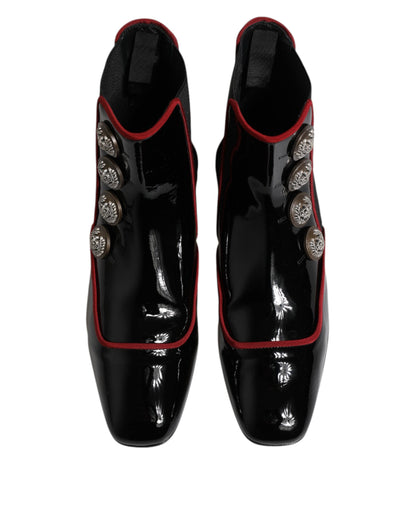 Dolce & Gabbana Jackie Scarpe Nere in pelle di vitello e viscosa e poliestere