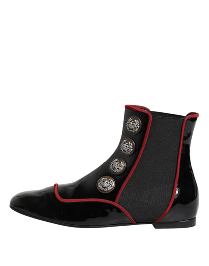 Dolce & Gabbana Schwarze Jackie geknöpfte Chelsea Boots Schuhe