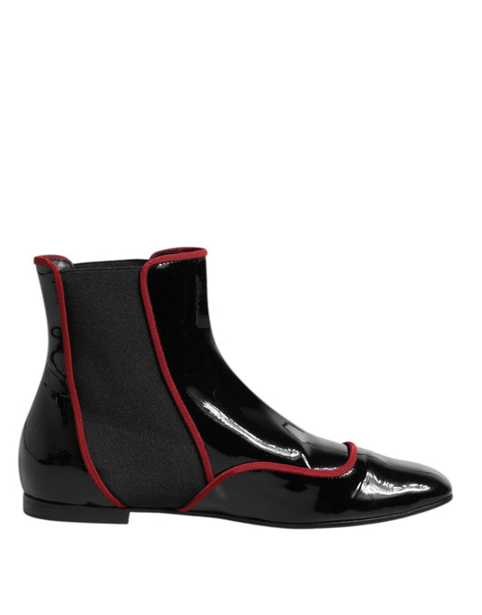 Dolce & Gabbana Jackie Scarpe Nere in pelle di vitello e viscosa e poliestere