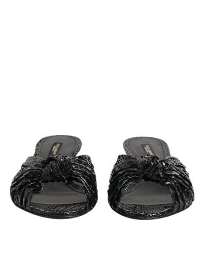 Dolce & Gabbana Sandali Neri in pelle di pitone