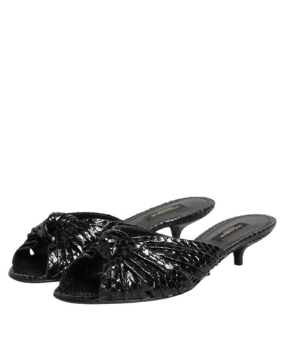 Dolce & Gabbana Sandali Neri in pelle di pitone