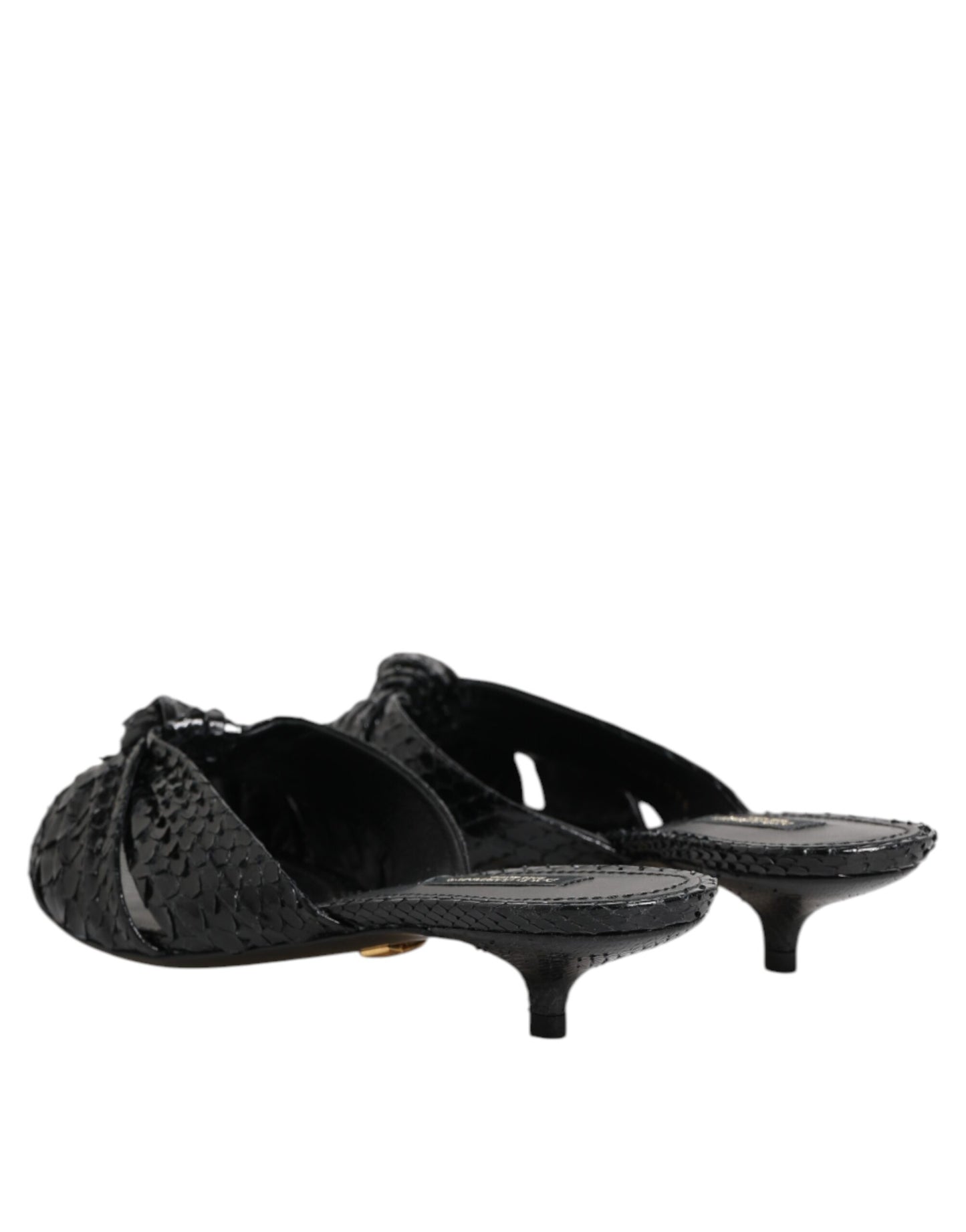 Dolce & Gabbana Schwarz Leder Absätze Sandalen Schuhe