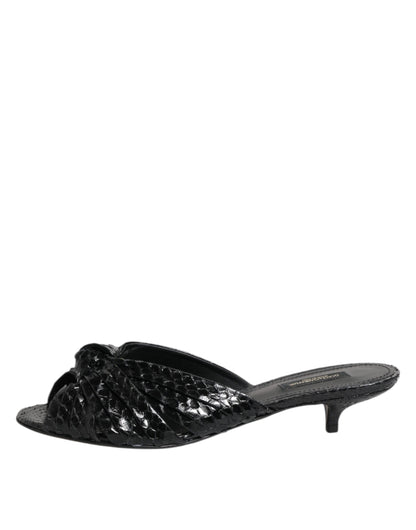 Dolce & Gabbana Sandali Neri in pelle di pitone