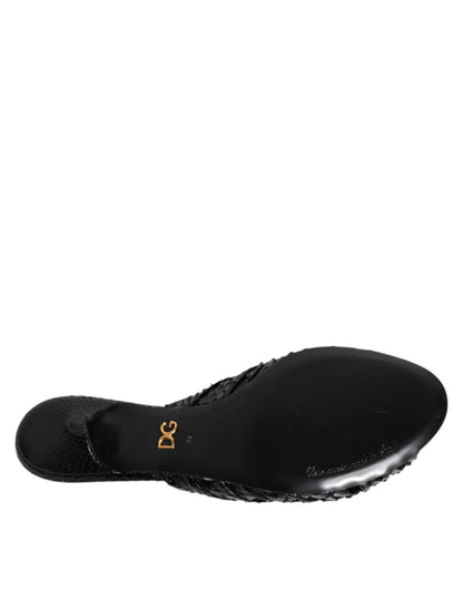 Dolce & Gabbana Sandali Neri in pelle di pitone