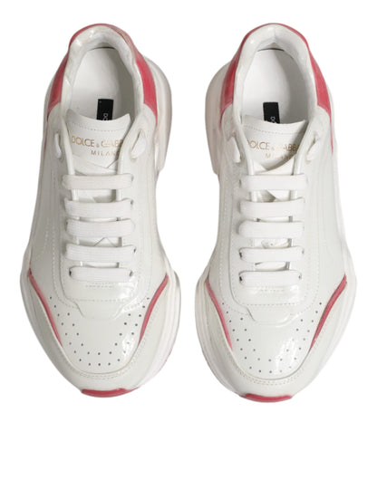 Dolce & Gabbana Weiß Rosa Daymaster Low Top Turnschuhe Schuhe