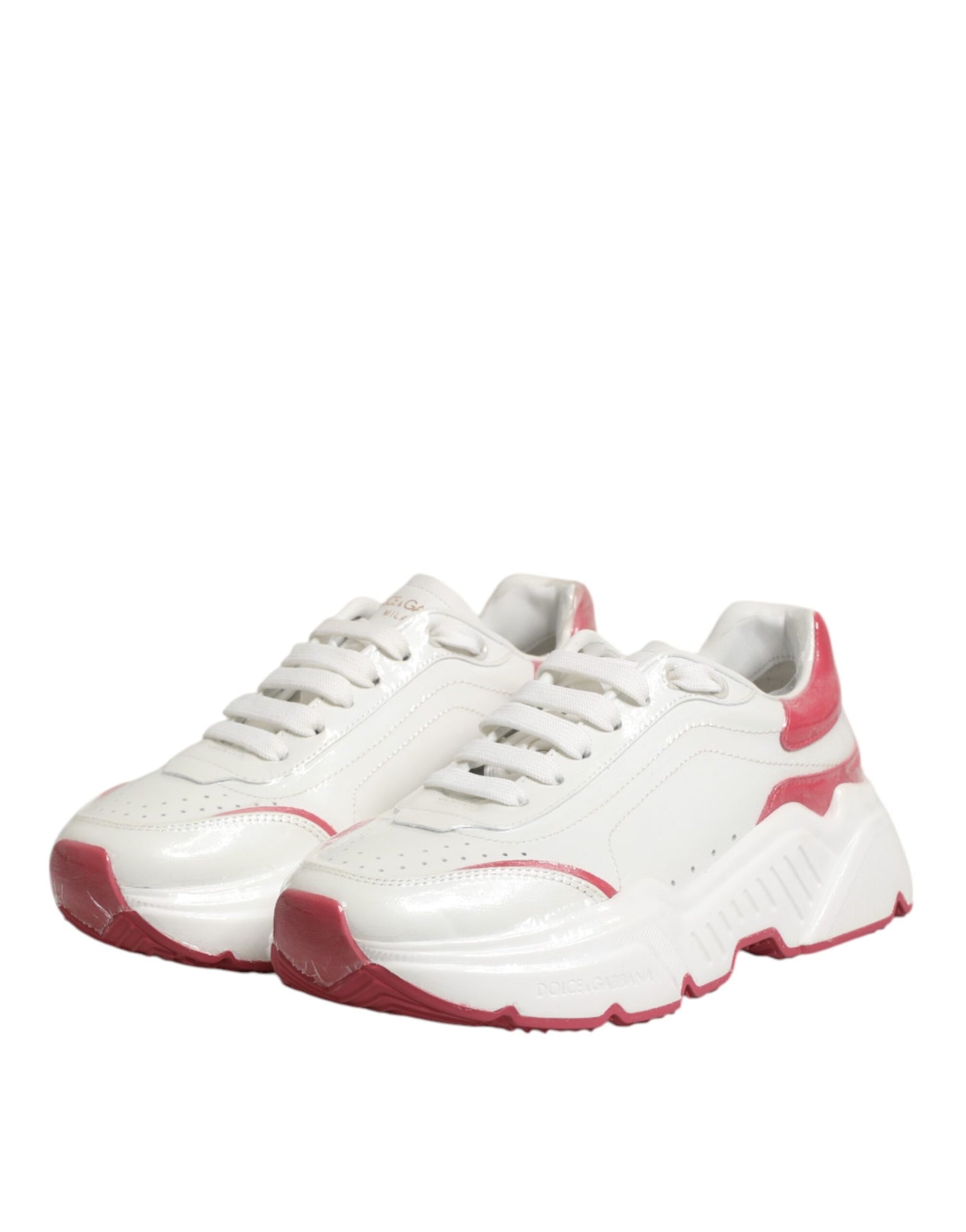 Dolce & Gabbana Weiß Rosa Daymaster Low Top Turnschuhe Schuhe