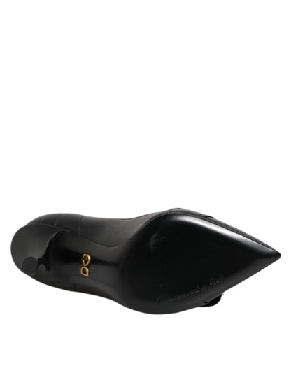Dolce & Gabbana Schwarz Devotion Leder Heels Pumps Schuhe