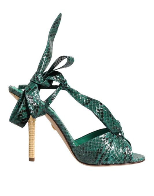 Dolce & Gabbana Sandali Verdi in pelle di pitone