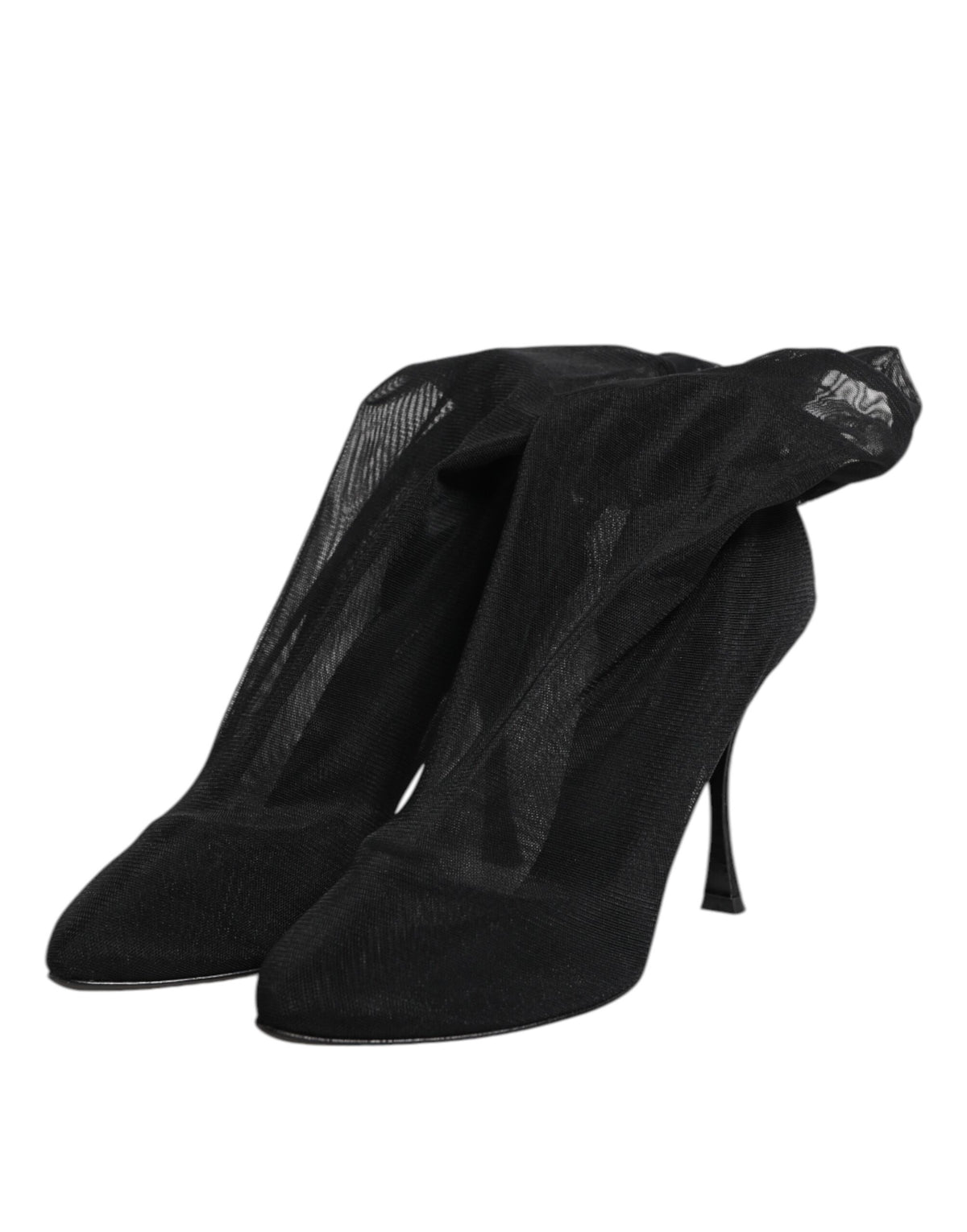 Dolce & Gabbana Stivali Neri Stretch in seta e viscosa e nylon