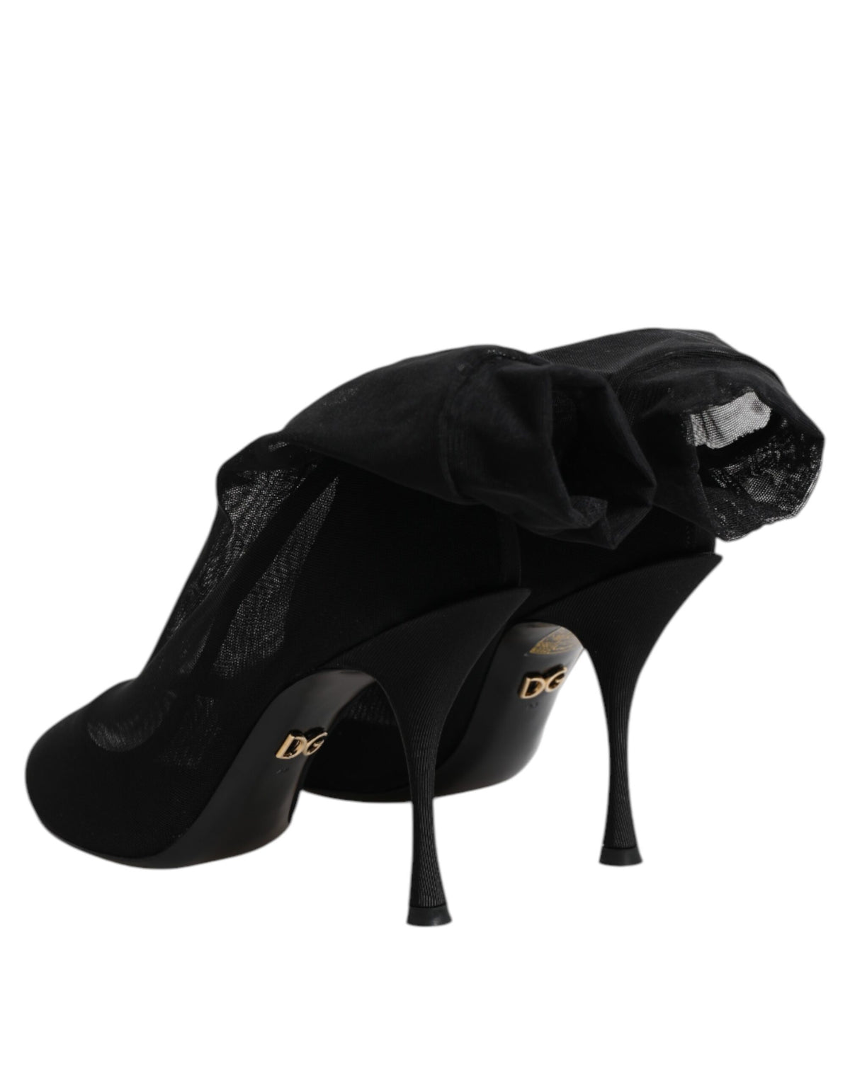 Dolce & Gabbana Stivali Neri Stretch in seta e viscosa e nylon