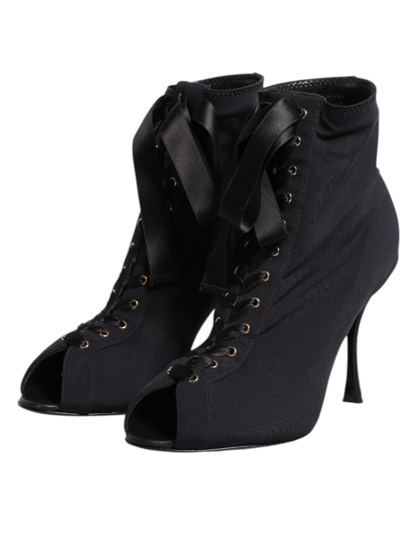 Dolce & Gabbana Schwarze Stiletto-High-Heels mit Schnürung