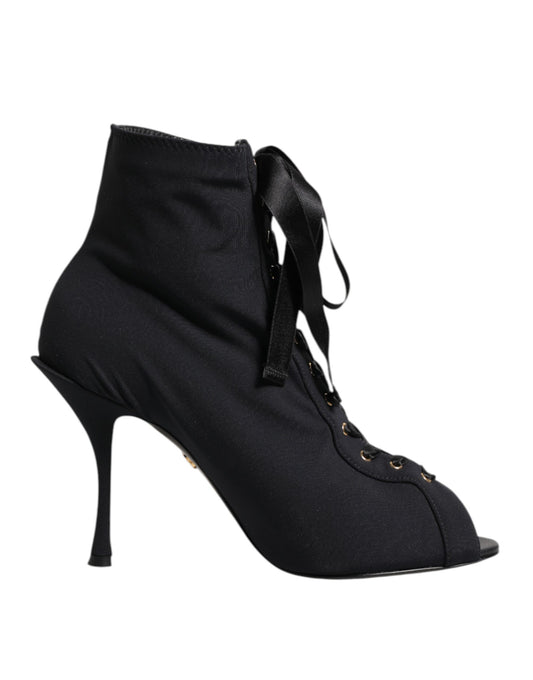 Dolce & Gabbana Schwarze Lace-Up-Stiefeletten