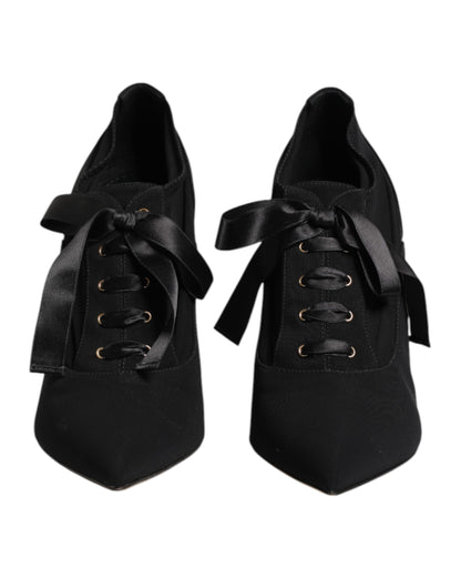 Dolce & Gabbana Schwarze Lace-Up Stiletto-Pumps