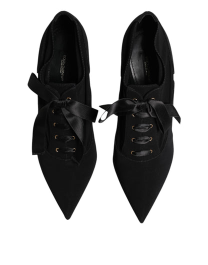 Dolce & Gabbana Schwarze Lace-Up Stiletto-Pumps