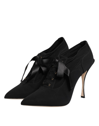 Dolce & Gabbana Schwarze Lace-Up Stiletto-Pumps