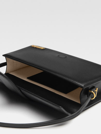 Jacquemus Schwarze Lederhandtasche Le Bambino Long