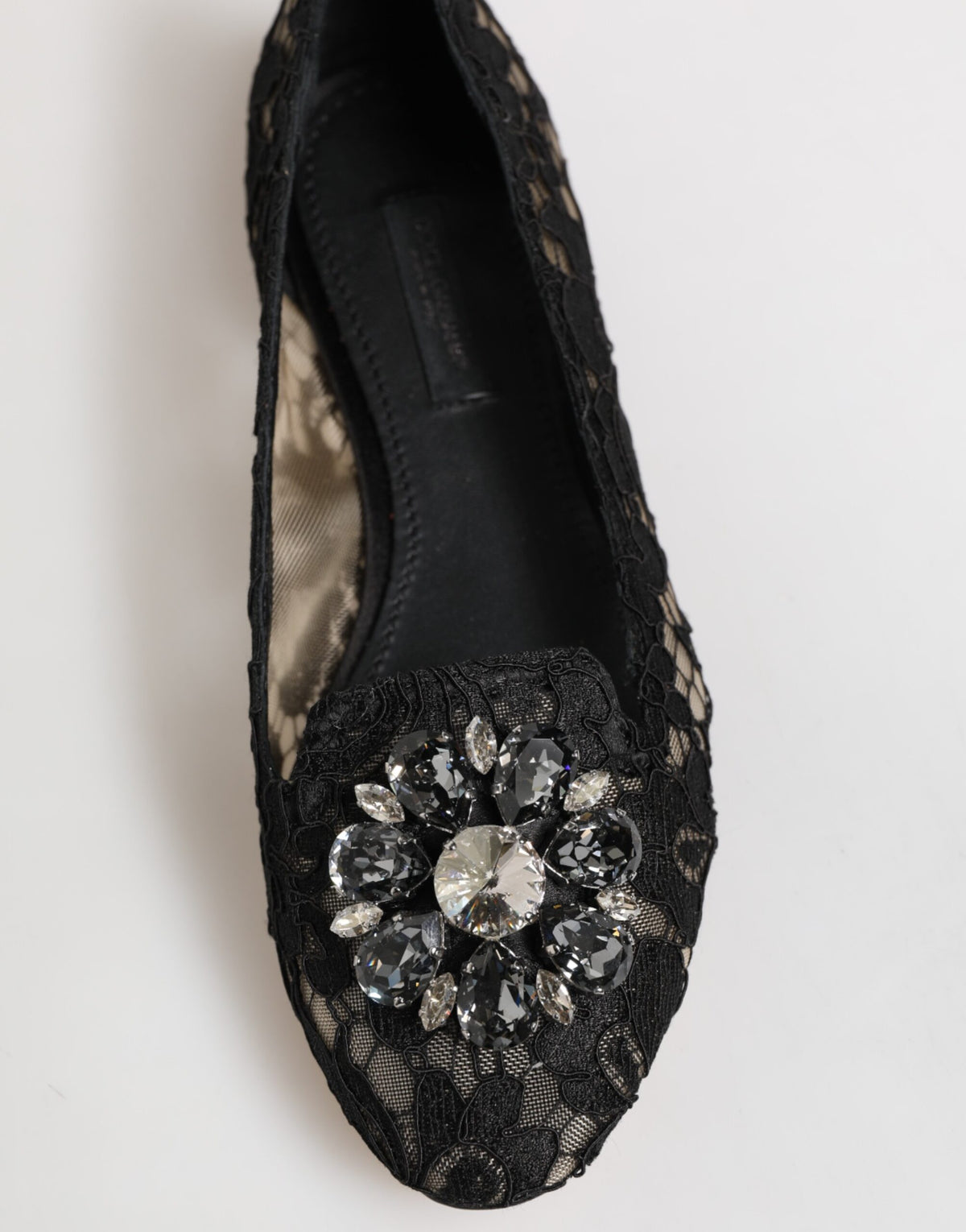 Dolce & Gabbana Taormina Dunkelblaue Spitzen-Ballerinas