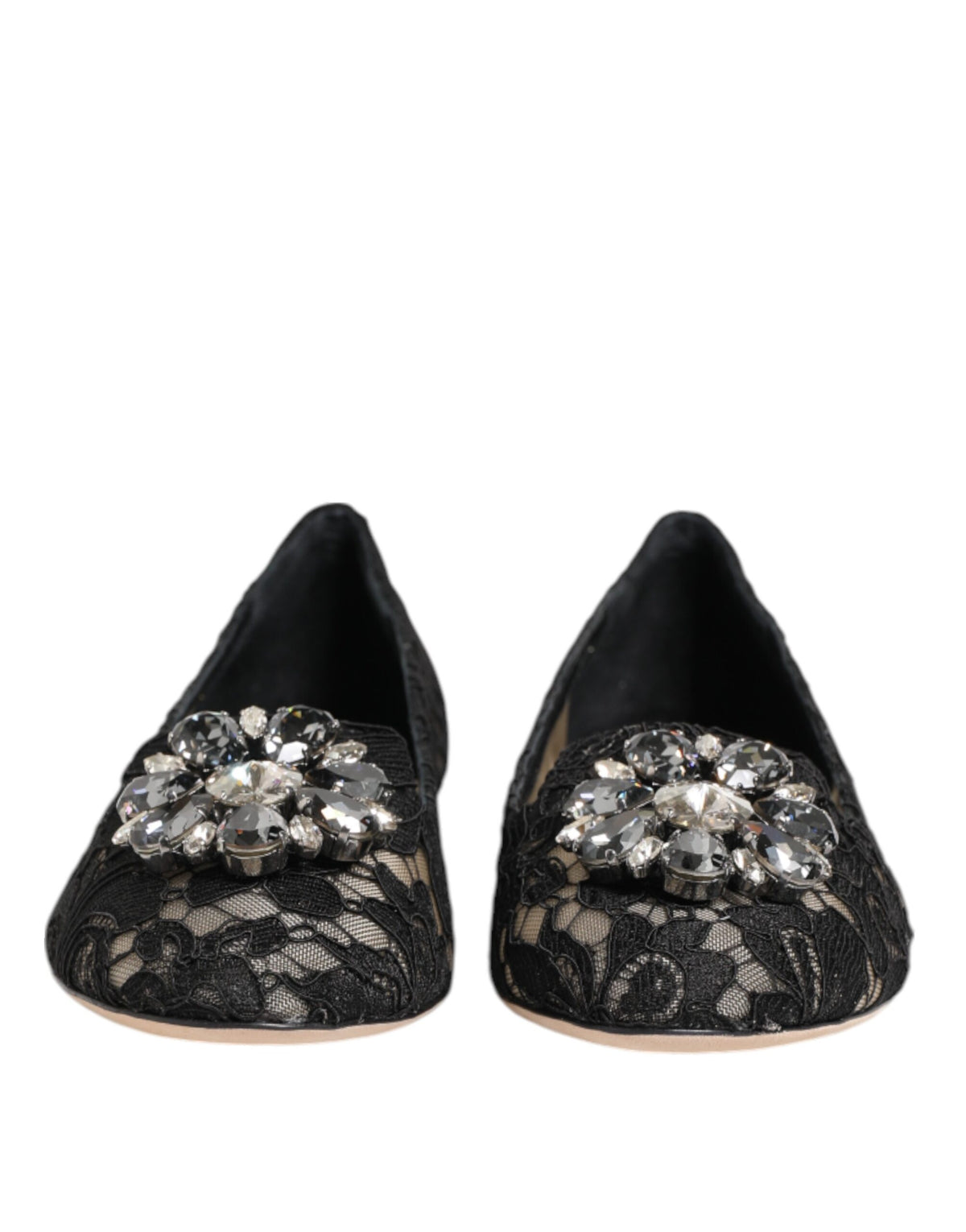 Dolce & Gabbana Taormina Dunkelblaue Spitzen-Ballerinas
