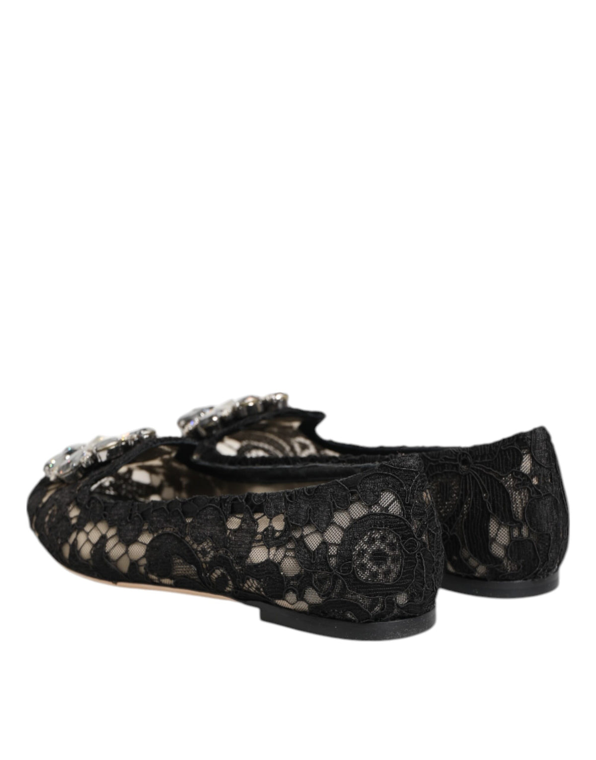 Dolce & Gabbana Taormina Dunkelblaue Spitzen-Ballerinas