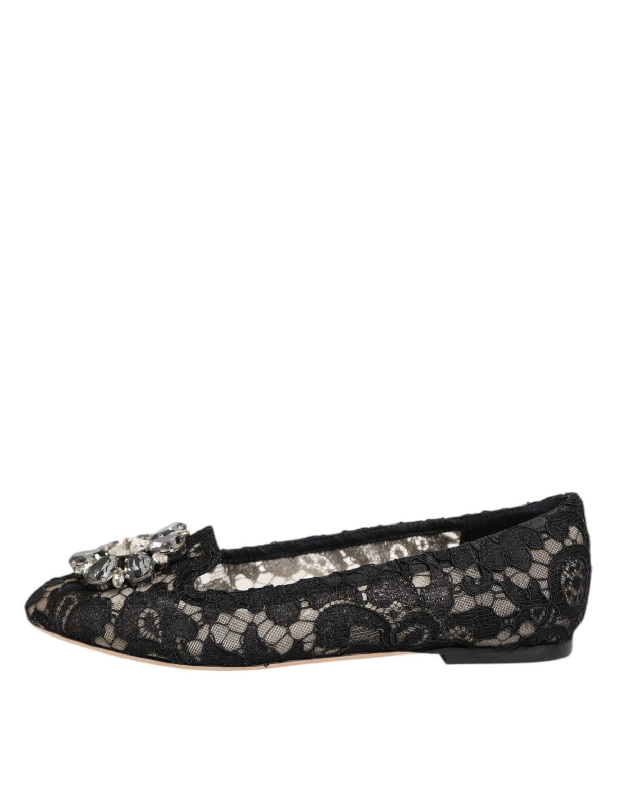 Dolce & Gabbana Taormina Dunkelblaue Spitzen-Ballerinas